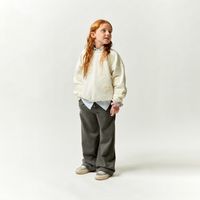 Polera Niña Sfera Flores Toalla Crudo