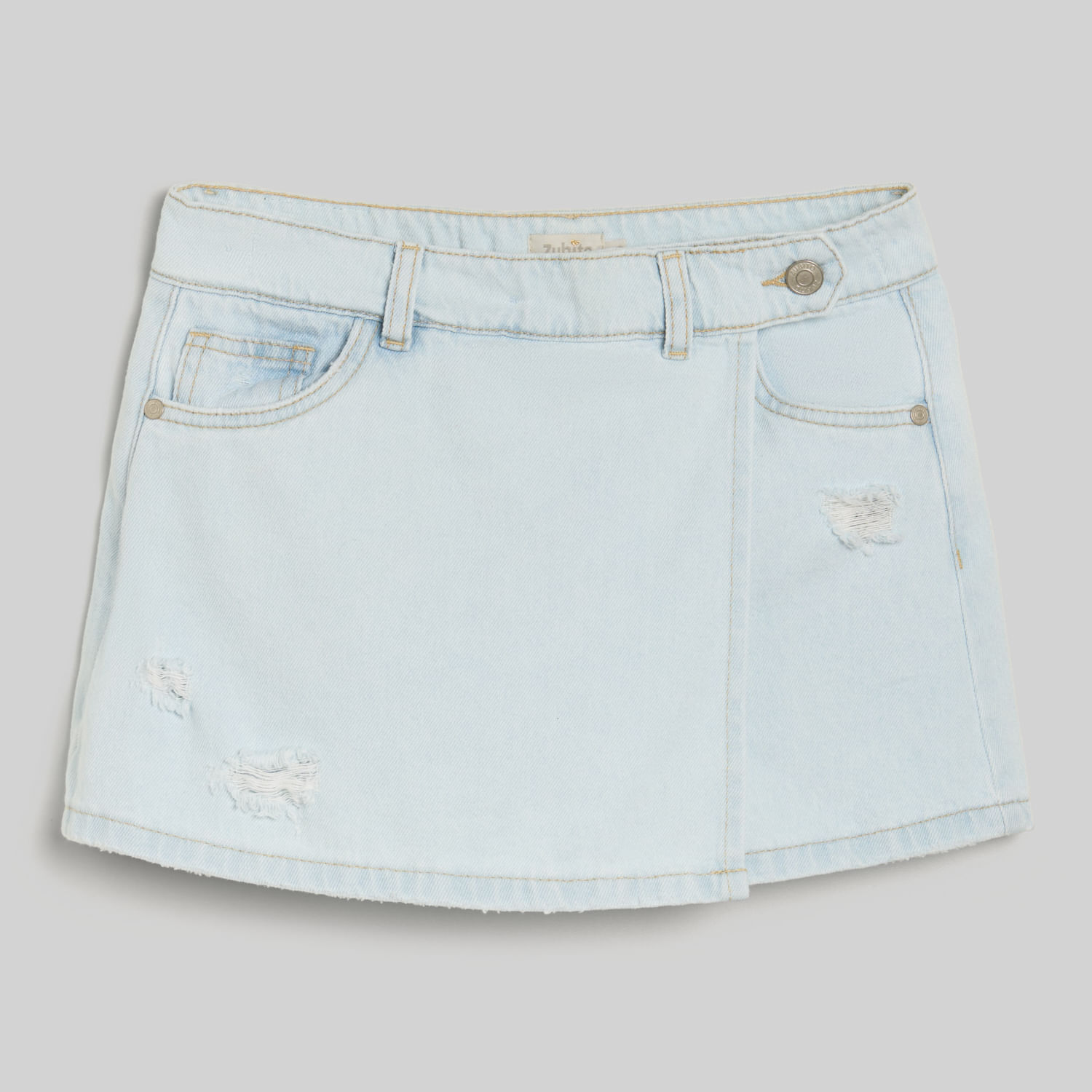 Falda Short Para Teen Niña Zubito Denim Vuelta