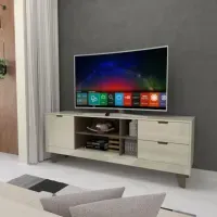 Mesa de TV Clásica Alabama color Blanco 2 cajones 1 puerta TU MESITA