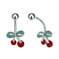 Piercing para ombligo modelo lazo cerezas cherry