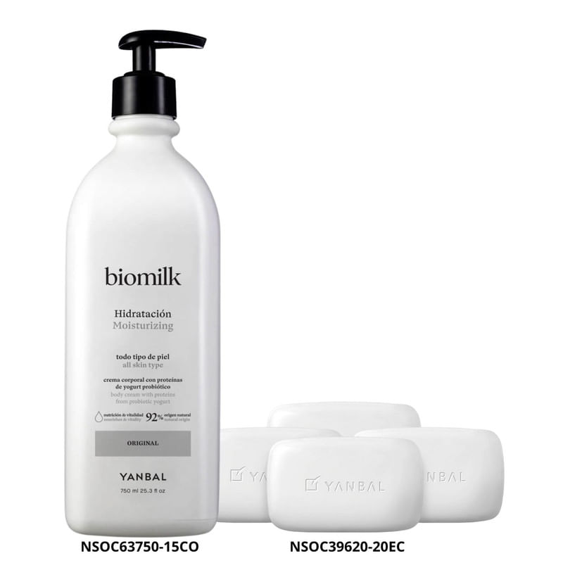 Set Yanbal Crema Corporal Hidratante Bio Milk con Jabones