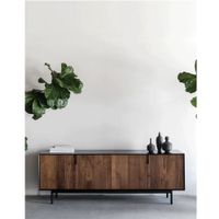 Aparador Moderno Noah Melamina Canto Grueso Negro/Caramelo TU MESITA