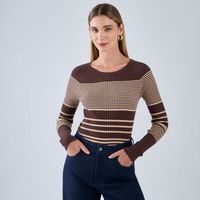 Chompa Mujer Malabar Rib Stripes