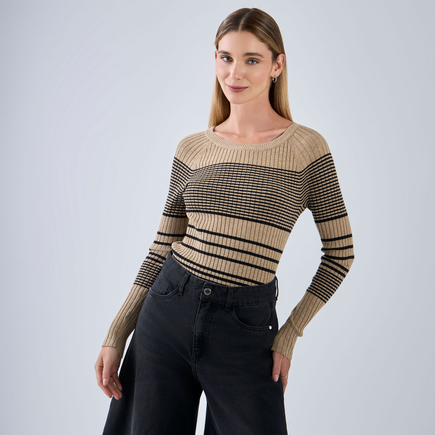 Chompa Mujer Malabar Rib Stripes