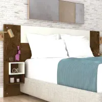 Cabecera de Cama Miriam 2 plazas color Marrón/Blanco TU MESITA