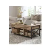 Mesa de Centro Moderna TU MESITA Catia Color Marrón Puerta Levadiza