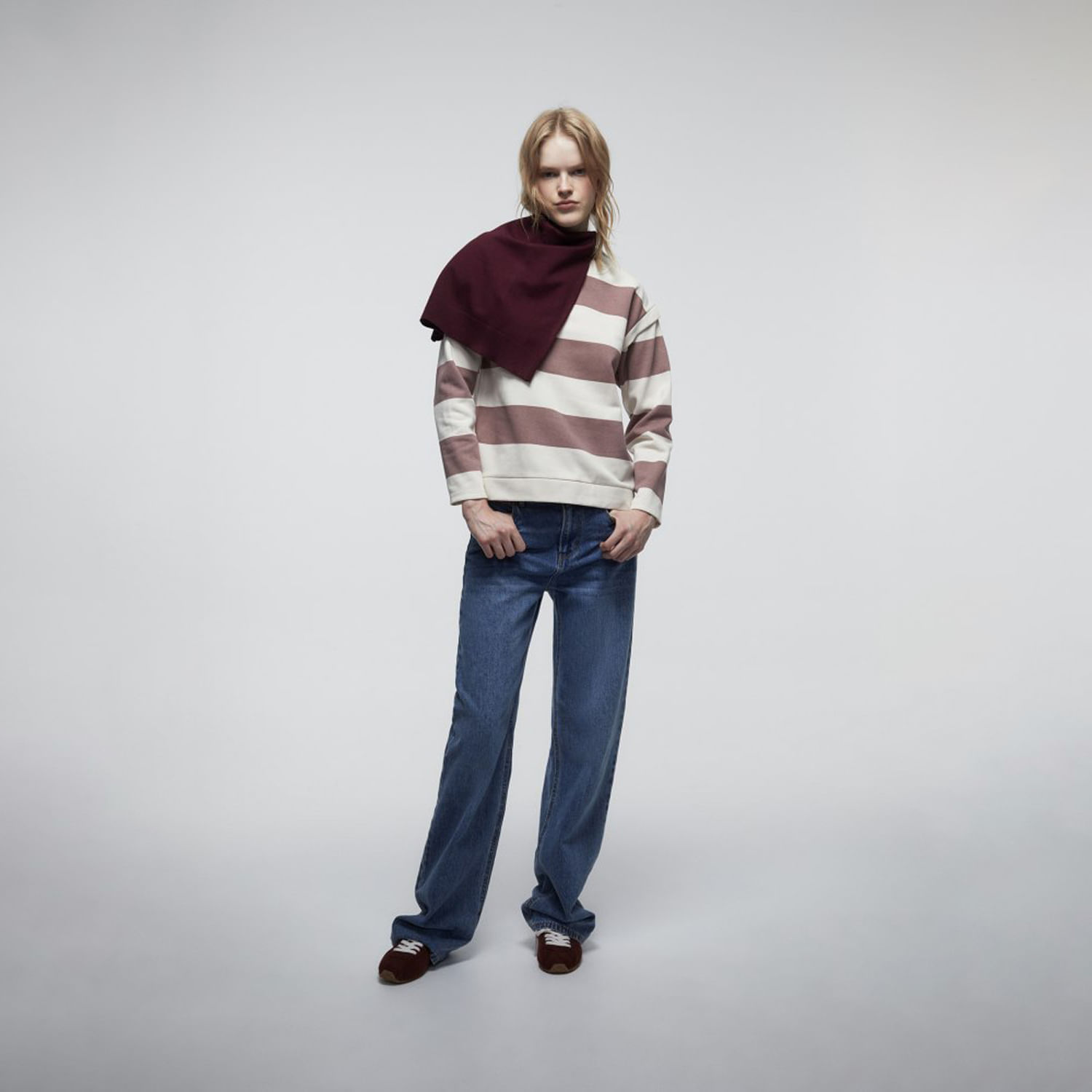 Polo Mujer Sfera Rib Básica Rosa Oscuro