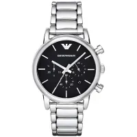 Reloj Emporio Armani Luigi Ar1853 En Stock Original Garantia Negro Plateado