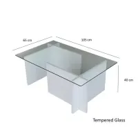 Mesa de Centro Moderna con vidrio Mafer color Blanco TU MESITA