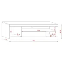 Mesa de Tv moderna Mauricio Blanco 140cm