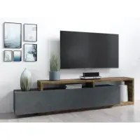 Mesa de TV Moderna Sibarys color Negro/Marrón 1 cajón TU MESITA