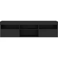 Mesa de TV Contemporánea Leyka 175x48x35 Negro