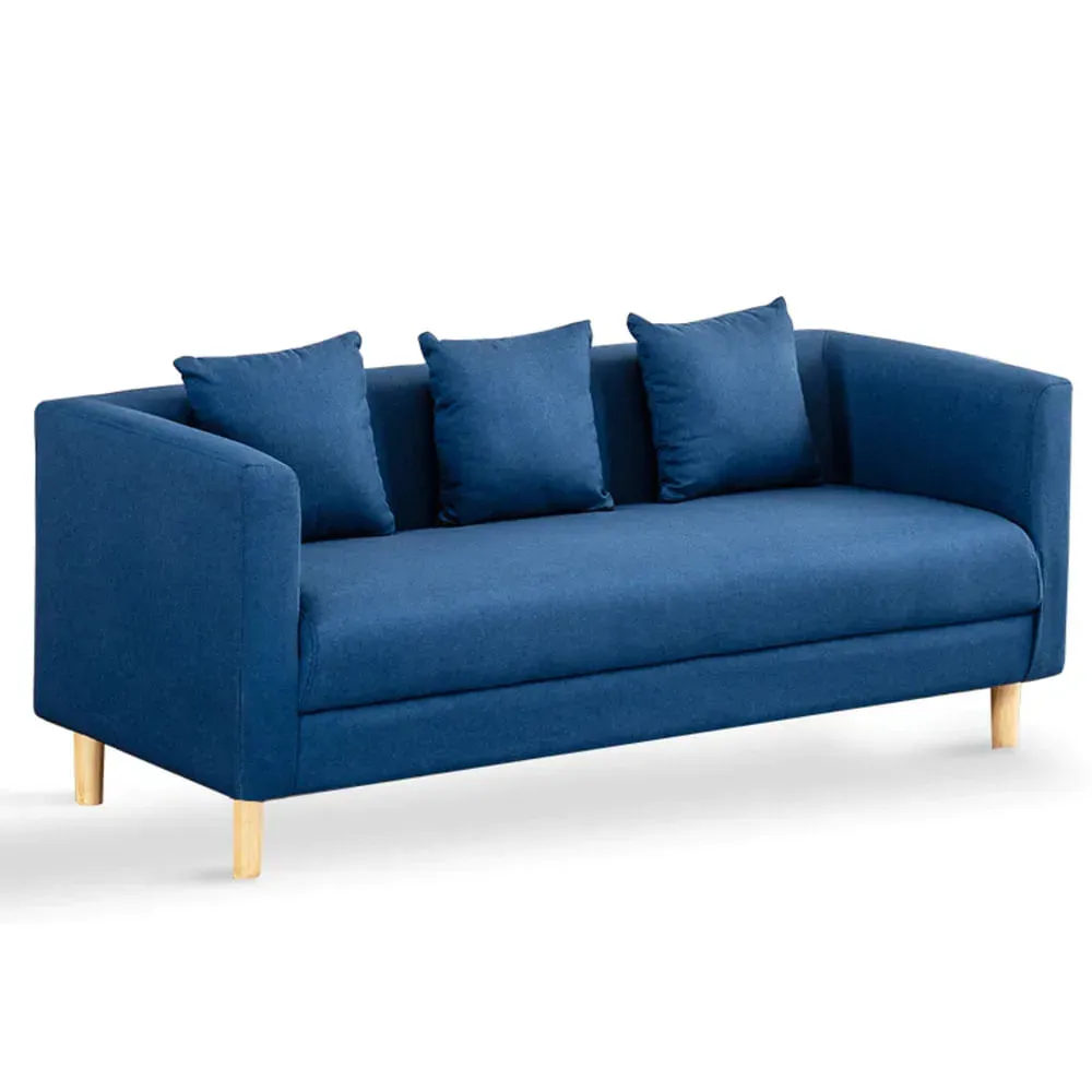 Sofá Elegante Murcia color Azul + Cojines TU MESITA 3 cuerpos