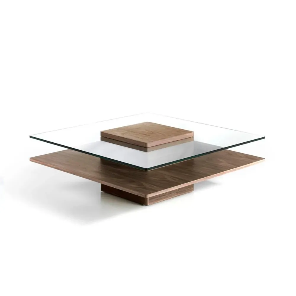 Mesa de Centro Moré Marrón con Cristal 100cm