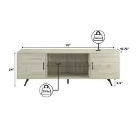 Mesa de TV Paracas 70"" TU MESITA Melamina 18mm color Roble 2 puertas