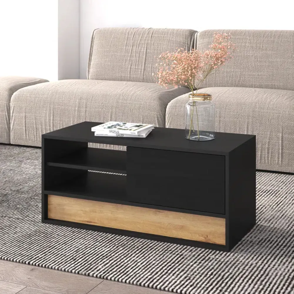 Mesa de Centro 2 puertas Frida color Negro TU MESITA