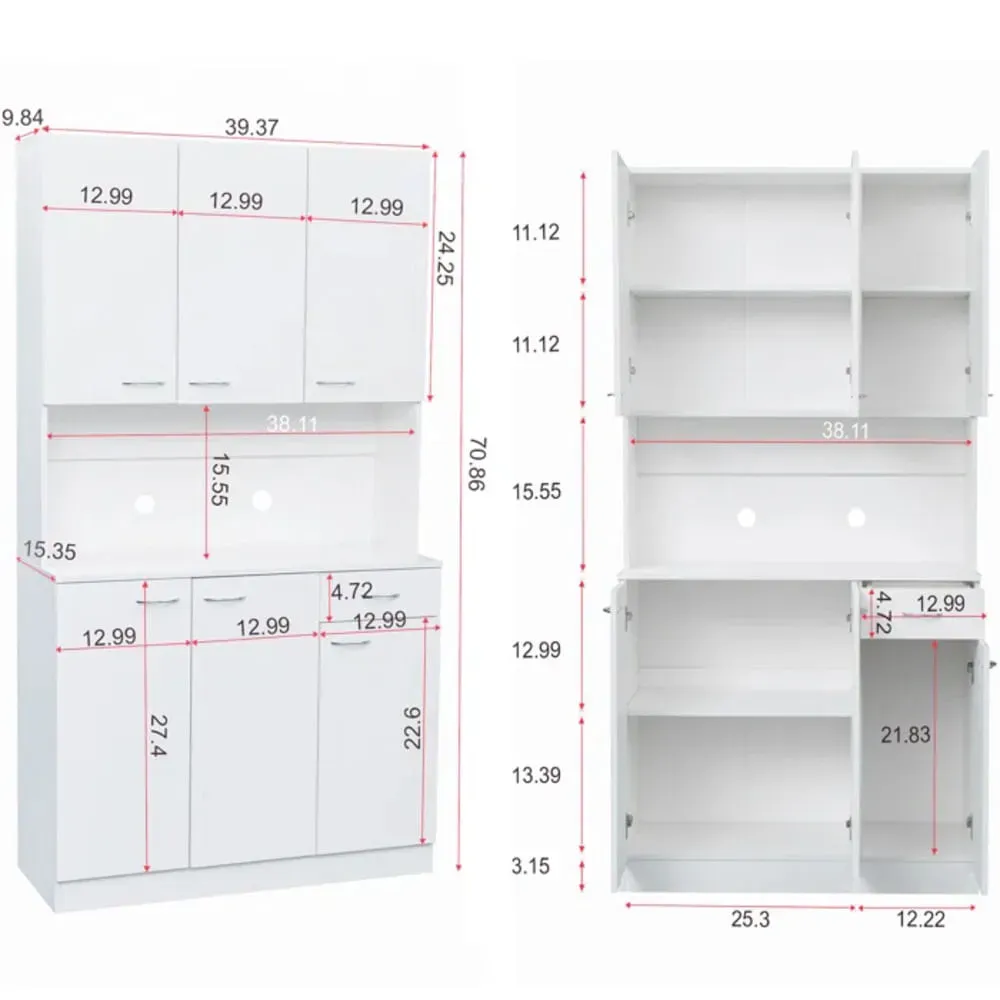Mueble de Microondas mas Repostero Pierina color Blanco TU MESITA