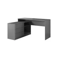 Escritorio Moderno en L Teo color Gris Oscuro TU MESITA 3 cajones