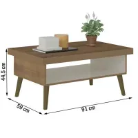 Mesa de Centro Lukas color Marrón/Blanco TU MESITA