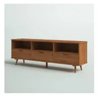 Mesa de TV Molly 75"" TU MESITA Melamina 18mm color Marrón 3 cajones