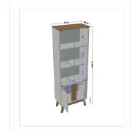 Vitrina Multiusos TU MESITA Marsella color Blanco/Roble 4 puertas