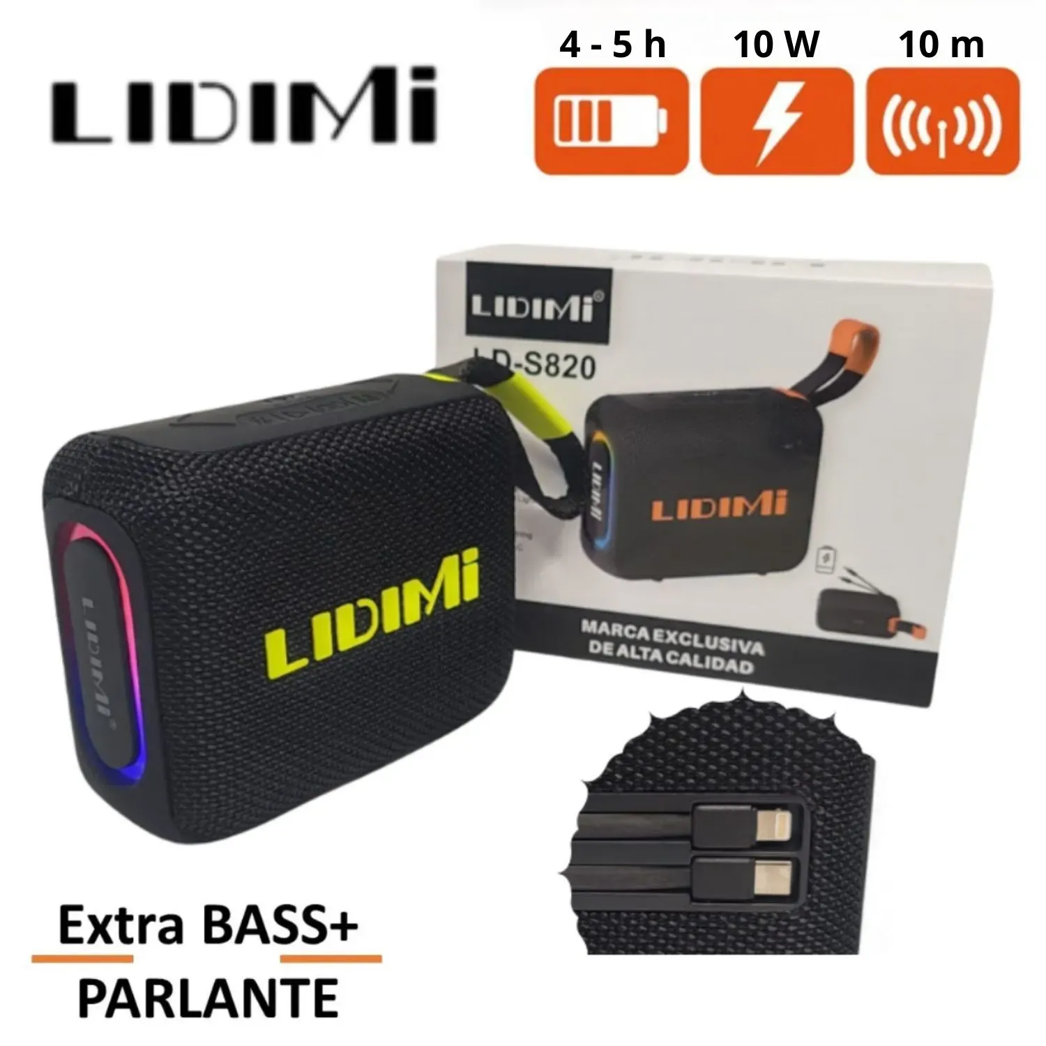 Parlante Portátil Lidimi LD-S820 Con Power Bank BT USB Color Aleatorio