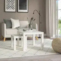Set de 2 Mesas Auxiliares Minimalistas Bibéi Blanco