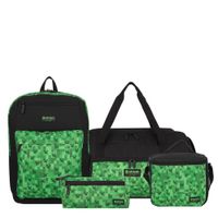 Set Mochila + Bolso + Lonchera + Cartuchera Xtrem 6Xt Green Pixels
