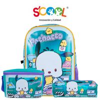Set Mochila + Lonchera + Cartuchera Kombat Oficina 1 Bolsillo Tela Pvc Pochacco