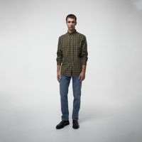 Camisa Hombre Sfera Franela Cuadros Kaki
