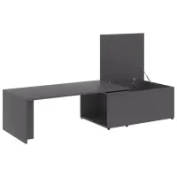 Mesa de Centro Expandible Lucero Color Gris Oscuro TU MESITA