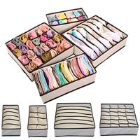 Set De 4 Organizadores De Ropa Interior Plegable Beige