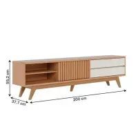 Mesa de TV Minimalista Icarus color Haya/Blanco TU MESITA
