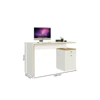 Escritorio Clásico Megan color Blanco/Duna 1 cajón 1 puerta TU MESITA
