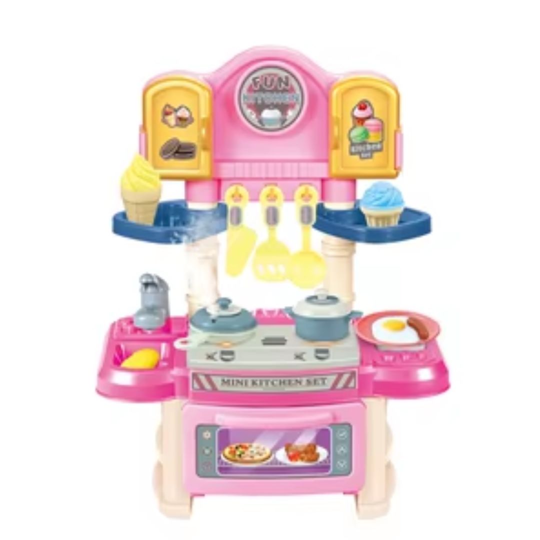 MINI COCINA PARA NIÑAS CON ACCESORIOS 34 PIEZAS