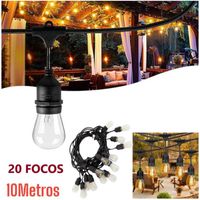 Guirnalda 20 Bombillas 10 metros LED Vintage Jardin Fiestas