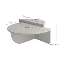 Mesa de Centro 2 en 1 Circular TU MESITA Pratt color Duna