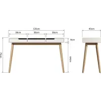 Escritorio Vintage Moderno Nieves Blanco 120cm