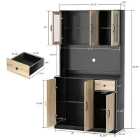 Mueble de Cocina Moderno Kailin color Negro 6 puertas 1 cajón TU MESITA