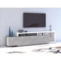 Mesa de TV Moderna Sibarys color Gris claro/Blanco 1 cajón TU MESITA