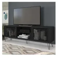 Mesa de TV Moderna Florencia 70"" TU MESITA Melamina 18mm color Negro 2 puertas Corredizas