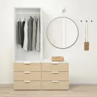 Ropereo Armario Moderno Rivera 1 puerta 6 cajones color Blanco/Duna TU MESITA