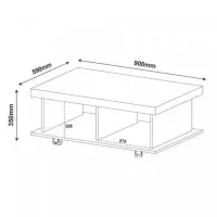 Mesa de Centro Moderna Ada Marrón 90cm