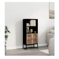 Librero Moderno TU MESITA Fargot corlor Negro/Haya 2 puertas