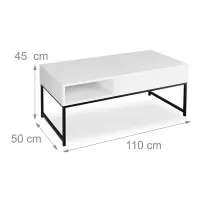 Mesa de Centro TU MESITA Milena color Blanco Puerta Levadiza
