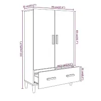 Apàrador Vertical TU MESITA Usman color Gris 2 puertas 1 cajón