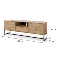 Mesa de TV Industrial Aura Color Duna TU MESITA 1 cajón 2 puertas