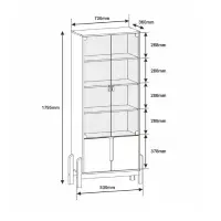 Vitrina Moderna TU MESITA Palmer 4 puertas color Blanco/Marrón