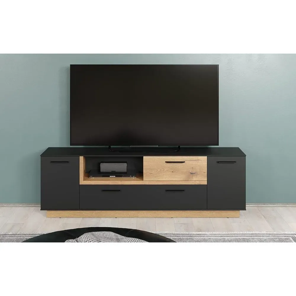 Mesa de Tv Moderna Merlina color Negro/Marrón TU MESITA