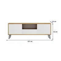 Mesa de TV Moderna Sahara Blanco/Roble 137cm